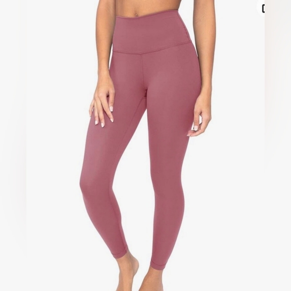 Yogalicious Pants - Yogalicious Lux Pale Pink High Rise Yoga Athletic Leggings Sz Medium